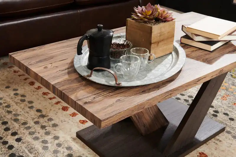 43.3 Table basse moderne - Bois brun foncé