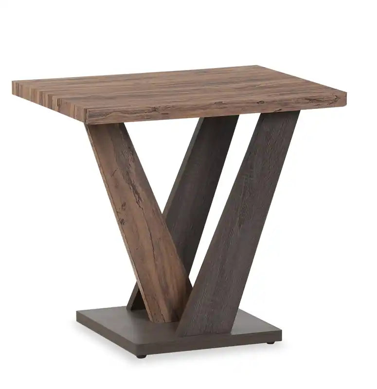Kinsley 23.6 Modern End Table - Dark Brown Wood
