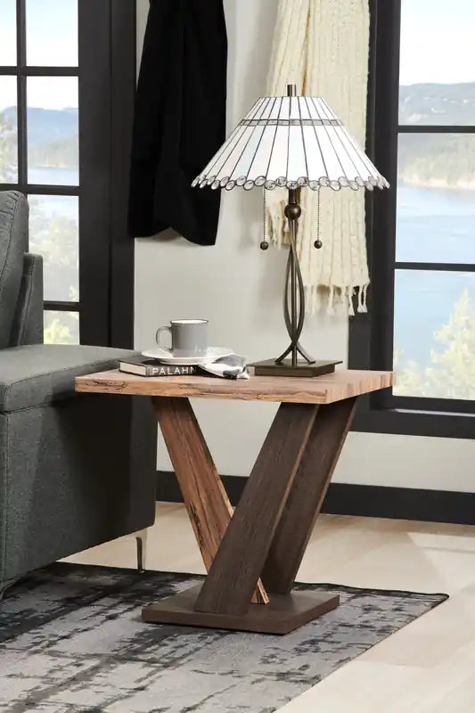 23.6 Table d'appoint moderne - Bois marron foncé