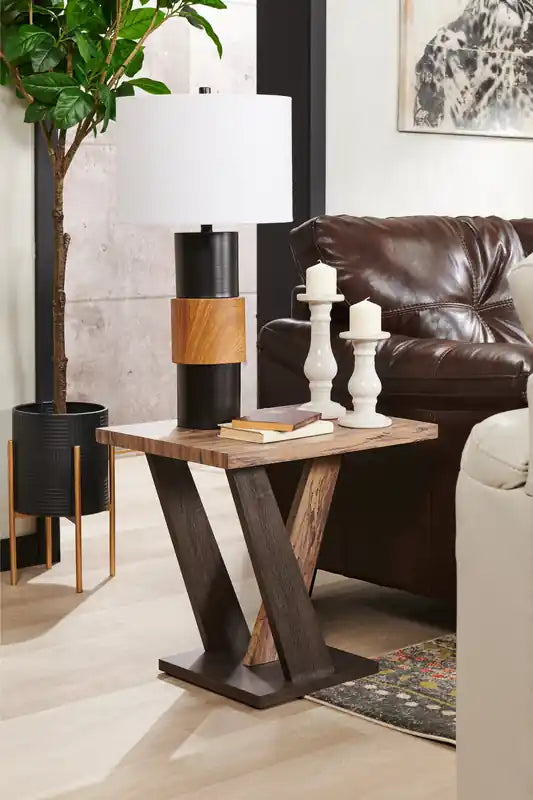 23.6 Table d'appoint moderne - Bois marron foncé