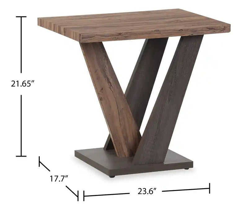 23.6 Table d'appoint moderne - Bois marron foncé