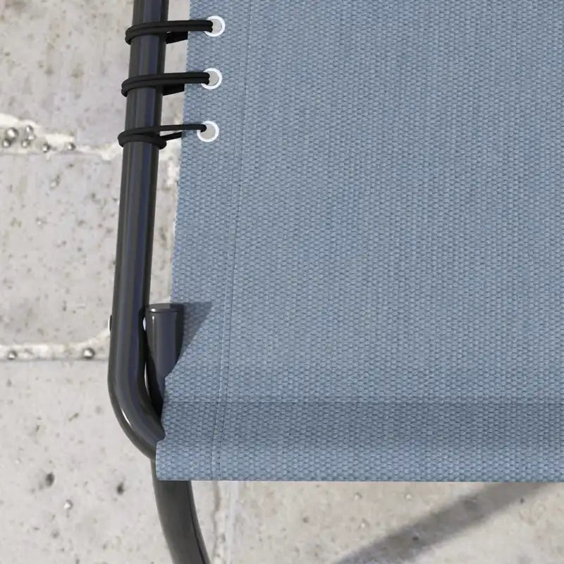 2 Chaises longues pliantes avec appuie-tête grises