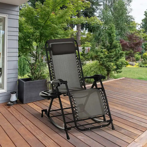 Fauteuil de jardin réglable 2-en-1 gris