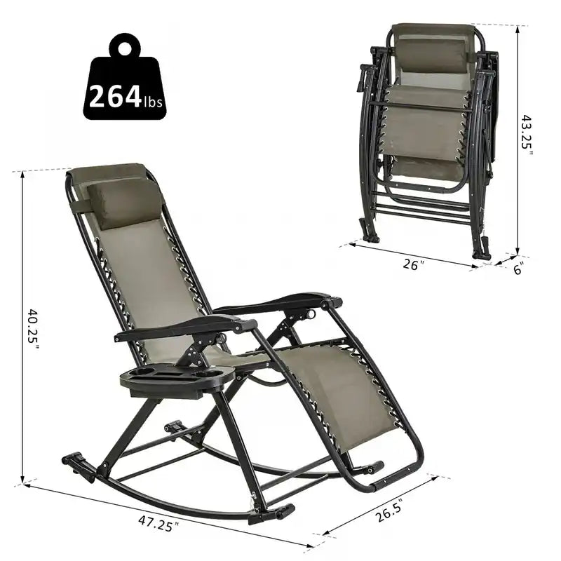 Fauteuil de jardin réglable 2-en-1 gris