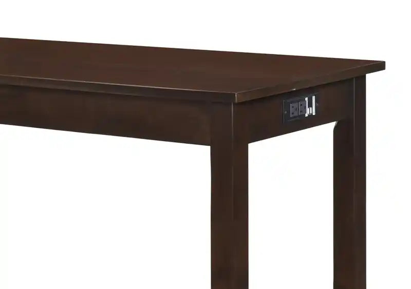 60'' Ensemble Dînette Moderne avec 3 Tabourets Hauteur Comptoir et Ports USB