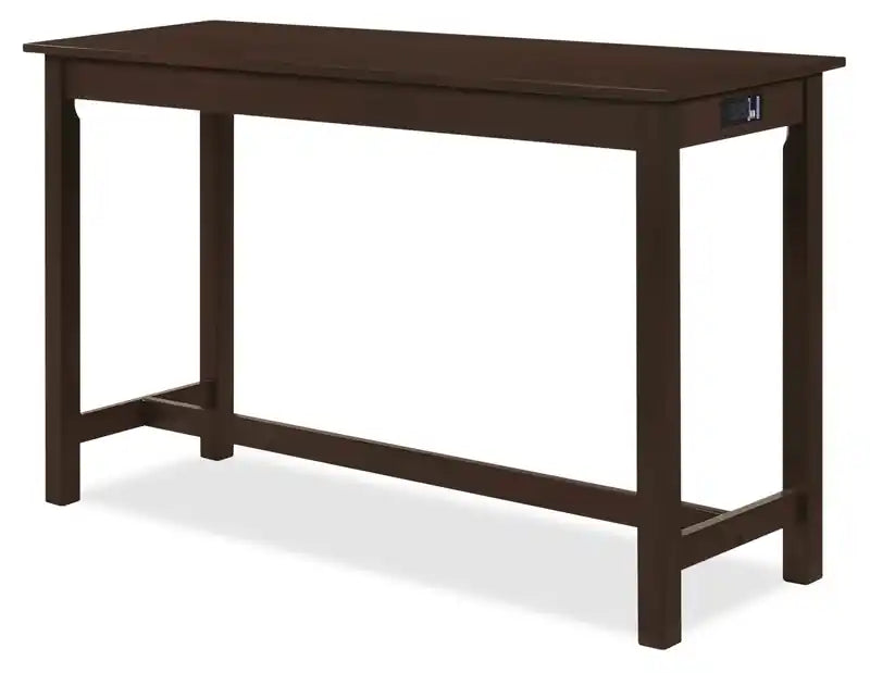 60'' Ensemble Dînette Moderne avec 3 Tabourets Hauteur Comptoir et Ports USB