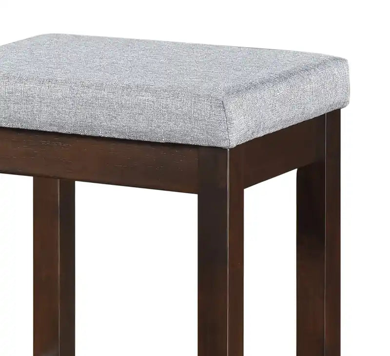 60'' Ensemble Dînette Moderne avec 3 Tabourets Hauteur Comptoir et Ports USB