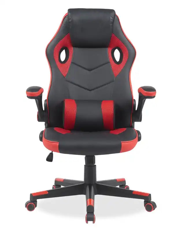Fauteuil de gaming ergonomique 26.7 avec coussin lombaire - Noir et Rouge