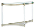 Silas 48 Modern Glass Top Sofa Table - Platinum with Metal and Acrylic