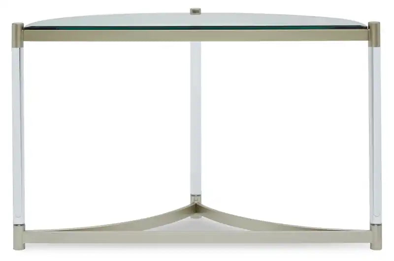 48 table console moderne plateau en verre - platine avec métal et acrylique