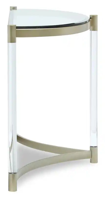 48 table console moderne plateau en verre - platine avec métal et acrylique