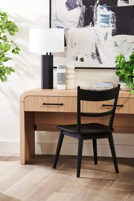 . Chaise de salle à manger avec dossier échelle incurvé