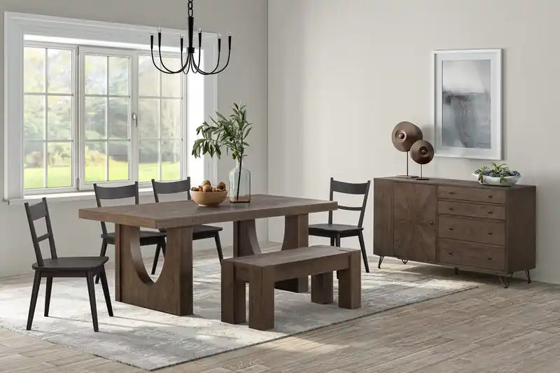 . Chaise de salle à manger avec dossier échelle incurvé