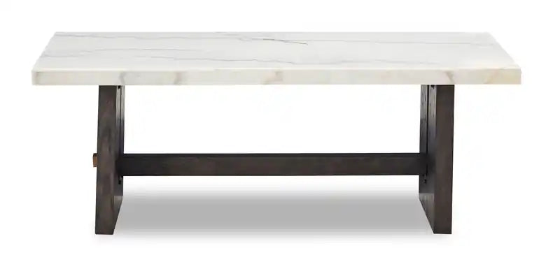 Table basse en bois et marbre Chêne blanc et marron, 52 po