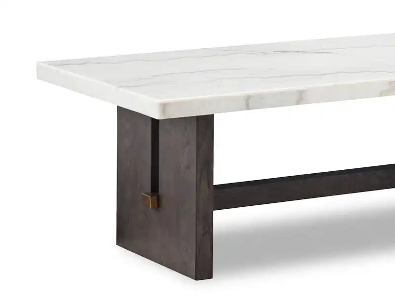 Table basse en bois et marbre Chêne blanc et marron, 52 po