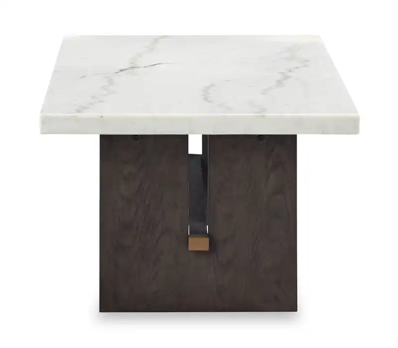 Table basse en bois et marbre Chêne blanc et marron, 52 po